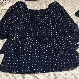 Crewcuts Navy and White Polka Dot Dress - 4